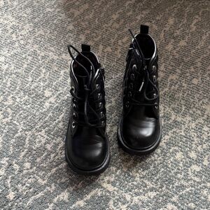 Steve Madden Black Kids Lace-Up Boots